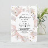 パステルエレガントピンクフローラフレームと金ゴールドドロップ 招待状 (スタンド正面)