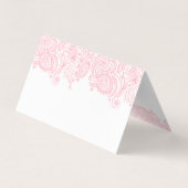 パステルエレガントピンクフローラペイズリーレース 名刺 (裏面)