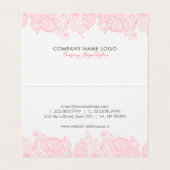 パステルエレガントピンクフローラペイズリーレース 名刺 (内部フラット)