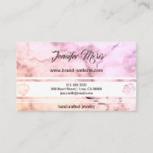 パステルエレガントピンクベージュ大理石モノスタイリッシュグラム 名刺 (裏面)