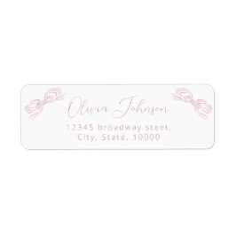 パステルエレガントピンクボウ差出人住所ラベル ラベル