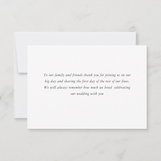 パステルエレガントピンクボヘミアンフィールドワイルドフラワー サンキューカード (裏面)