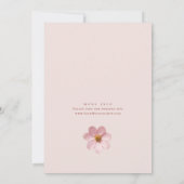 パステルエレガントピンクボヘミアンフラワーブライダルシャワー 招待状 (裏面)