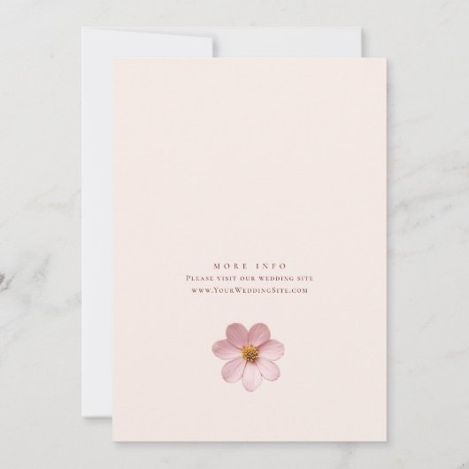 パステルエレガントピンクボヘミアンフラワーブライダルシャワー 招待状 (裏面)