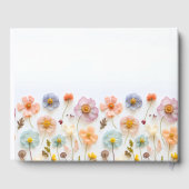 パステルエレガントピンクボヘミアンワイルドフラワー結婚ズ ゲストブック (裏面)