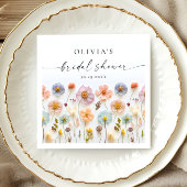 パステルエレガントピンクボホワイルドフラワーブライダルシャワー スタンダードカクテルナプキン