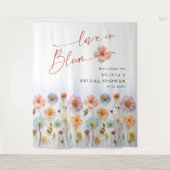パステルエレガントピンクボホワイルドフラワーブライダルシャワー タペストリー (正面)