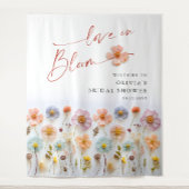 パステルエレガントピンクボホワイルドフラワーブライダルシャワー タペストリー