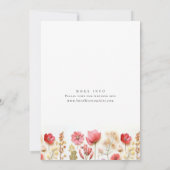 パステルエレガントピンクボホワイルドフラワー結婚ズ 招待状 (裏面)