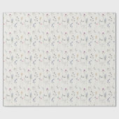 パステルエレガントピンクレッドブルーワイルドフラワーウォーター色 ラッピングペーパー (フラット)