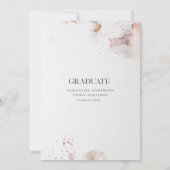 パステルエレガントピンクローズフローラ卒業写真 招待状 (裏面)