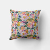 パステルエレガントピンク抽象芸術フローラモノグラムの クッション (裏面)