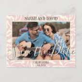 パステルエレガントピンク縁どス横景写真 ポストカード (正面)