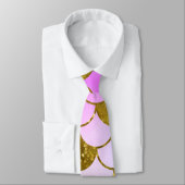 パステルエレガントピンク金ゴールドグリッターマーメイドスケール ネクタイ (タイ)