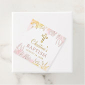 パステルエレガントピンク金ゴールドフローラガールバプテスマ フェイバータグ (インサイチュ)