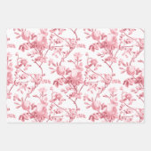 パステルエレガントピンク、グレー、ブルーバラ ラッピングペーパーシート (正面3)