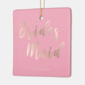 パステルエレガントピンク&バラ金ゴールド花嫁付き セラミックオーナメント (左)