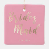 パステルエレガントピンク&バラ金ゴールド花嫁付き セラミックオーナメント (裏面)