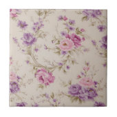 パステルエレガントピンク&パープルガーデン開花 タイル (正面)