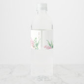 パステルエレガントフラワーズ |パーソナライズされた誕生日 ペットボトルラベル (裏面)