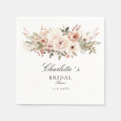 パステルエレガントフラワーブーケブライダルシャワー スタンダードカクテルナプキン (正面)