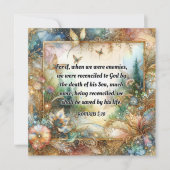 パステルエレガントフローラウォーターカラー聖なる書物、 経典イースター シーズンカード (正面)