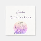 パステルエレガントフローラキンセアニェラパーティー スタンダードカクテルナプキン (正面)