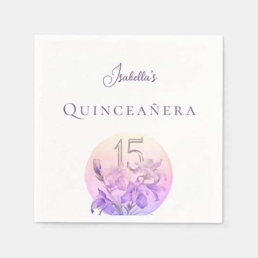 パステルエレガントフローラキンセアニェラパーティー スタンダードカクテルナプキン (正面)