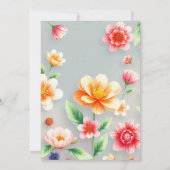 パステルエレガントフローラソフトグレー背景結婚ズ 招待状 (裏面)