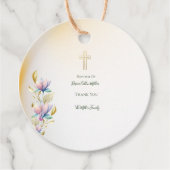 パステルエレガントフローラバプテスマメッセージカード フェイバータグ (正面)