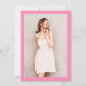 パステルエレガントフローラフォトスクリプトSweet 16 招待状 (裏面)