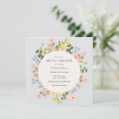 パステルエレガントフローラブライダルシャワー招待 招待状 (スタンド正面)