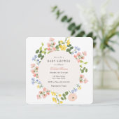 パステルエレガントフローラベビーシャワー招待状 招待状 (スタンド正面)