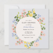 パステルエレガントフローラベビーシャワー招待状 招待状 (正面)