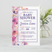 パステルエレガントフローラベビーシャワー 招待状 (スタンド正面)