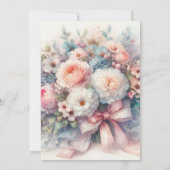 パステルエレガントフローラボウラブファンシーブライダルシャワー 招待状 (裏面)