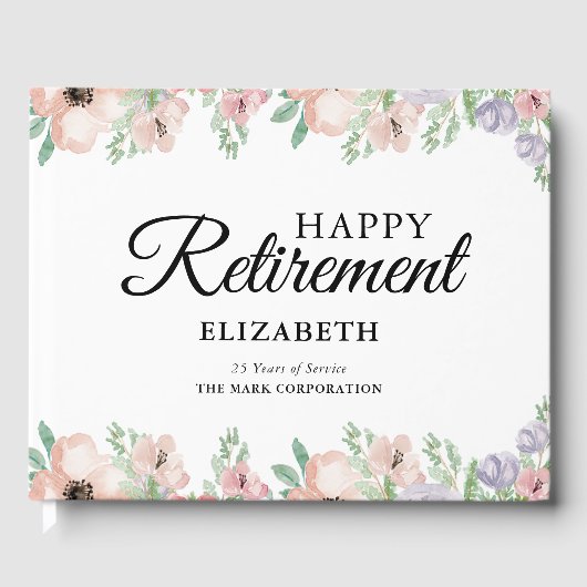 パステルエレガントフローラ退職パーティーゲストブック ゲストブック (正面)