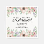 パステルエレガントフローラ退職パーティー スタンダードカクテルナプキン (正面)