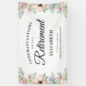 パステルエレガントフローラ退職パーティー 横断幕 (縦)