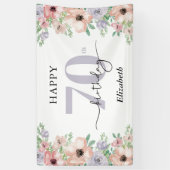 パステルエレガントフローラ70th誕生日パーティー 横断幕 (縦)