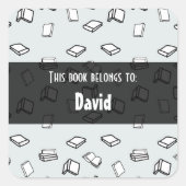 パステルエレガントブックスパタパーソナライズされたーン スクエアシール (正面)