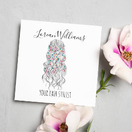 パステルエレガントブライドヘアスタイリングフローラ スクエア名刺