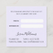 パステルエレガントブライドヘアスタイリングフローラ 予約カード (裏面)