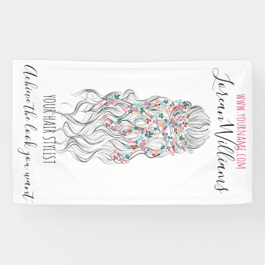 パステルエレガントブライドヘアスタイリングフローラ 横断幕 (横)