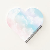 パステルエレガントブルーとピンクの天国の雲 ノートブック (裏面)