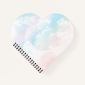 パステルエレガントブルーとピンクの天国の雲 ノートブック (正面)