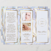 パステルエレガントブルーと金ゴールド瑪瑙パンフレット (正面/裏面)