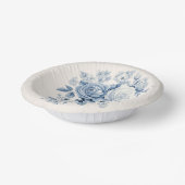 パステルエレガントブルーウォーターカラーバラ ペーパーボウル (傾斜あり)