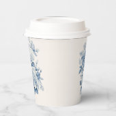 パステルエレガントブルーウォーターカラーバラ 紙コップ (左)