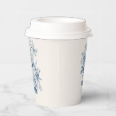 パステルエレガントブルーウォーターカラーバラ 紙コップ (右)